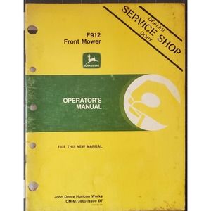 John Deere F912 Front Mower Operators Manual OM-M73860